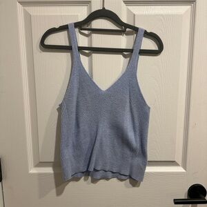 Blue Knit Women's Tank
